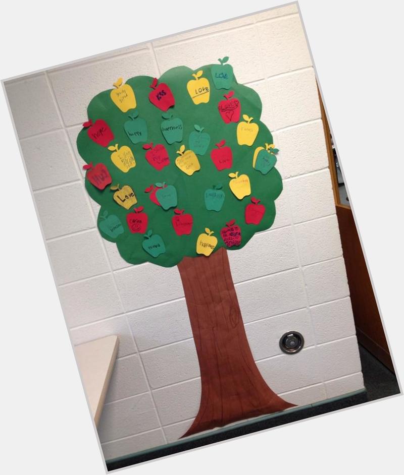 Happy Birthday Shel Silverstein! Our giving tree that we made in class, gifts from the heart  