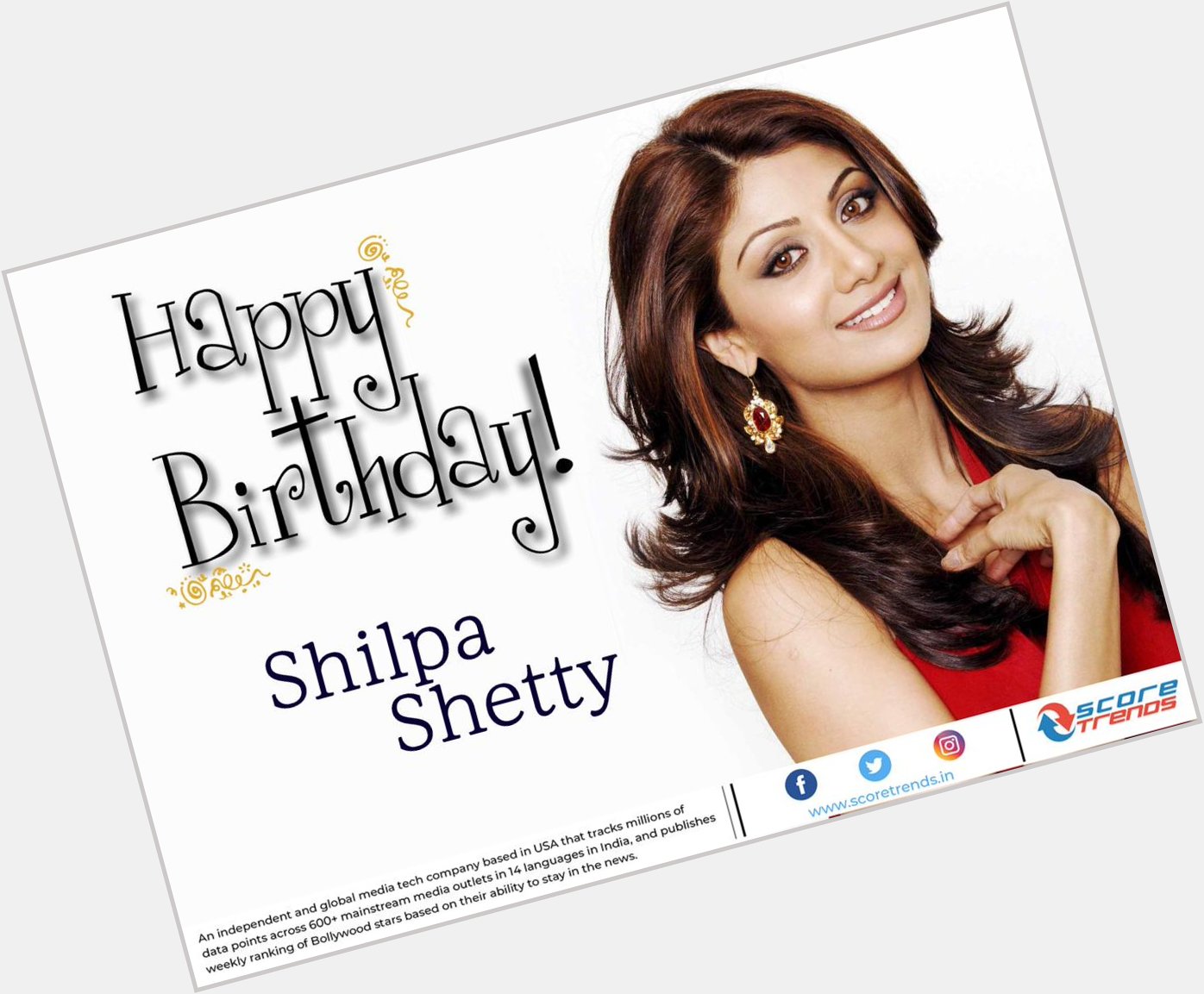 Score Trends wishes Shilpa Shetty a Happy Birthday!! 