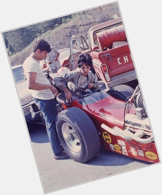 Jack and Shirley Muldowney getting ready to run in their gas dragster. Happy birthday Shirley  