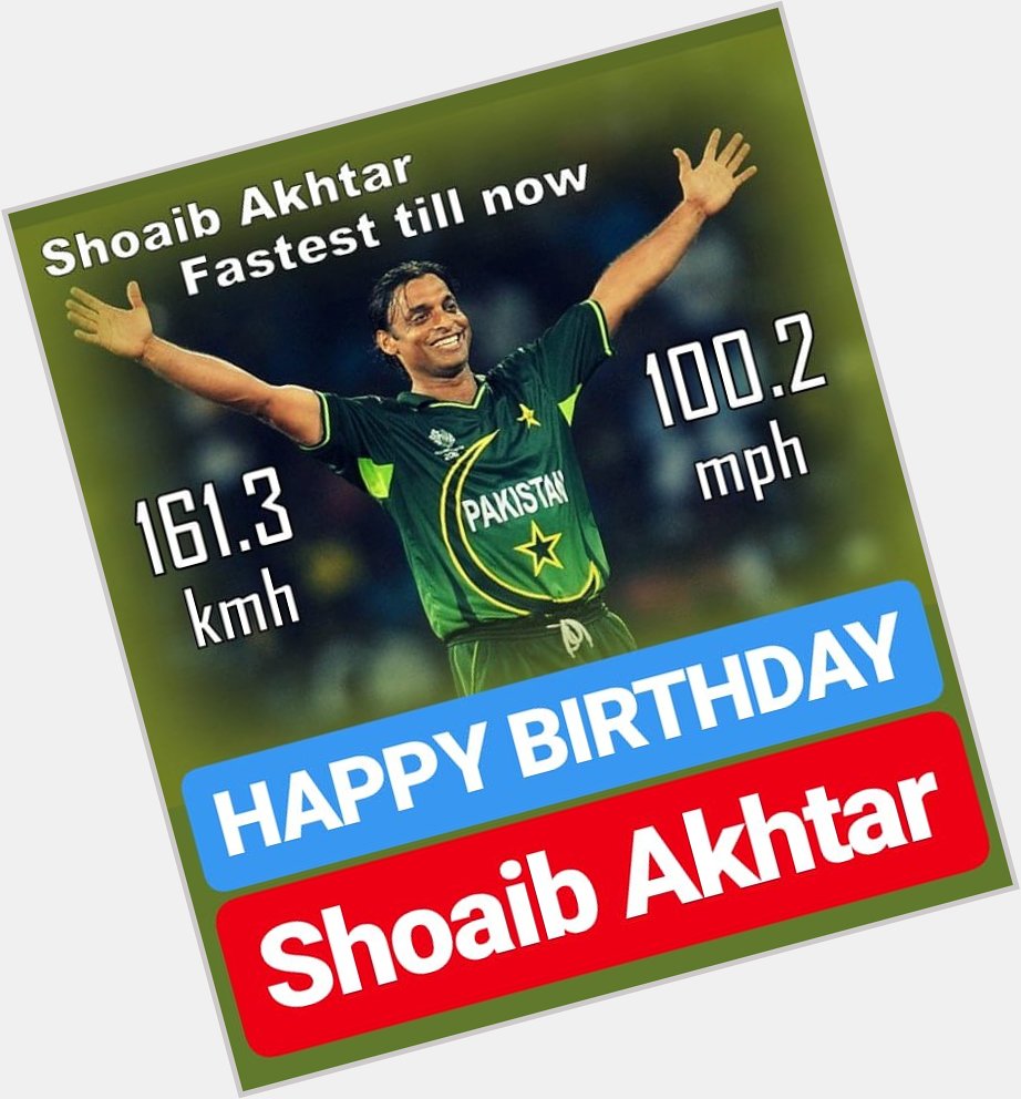 HAPPY BIRTHDAY 
Shoaib Akhtar 