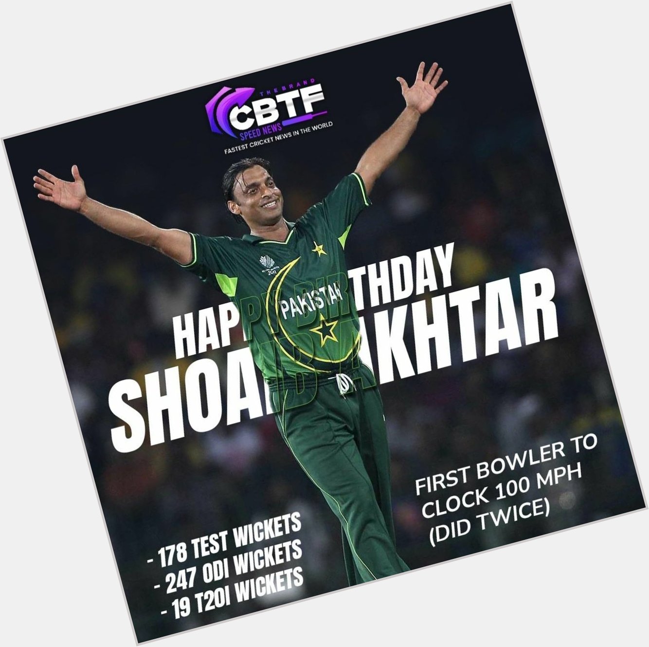 Happy birthday to the fastest bowler in cricket, Shoaib Akhtar. 