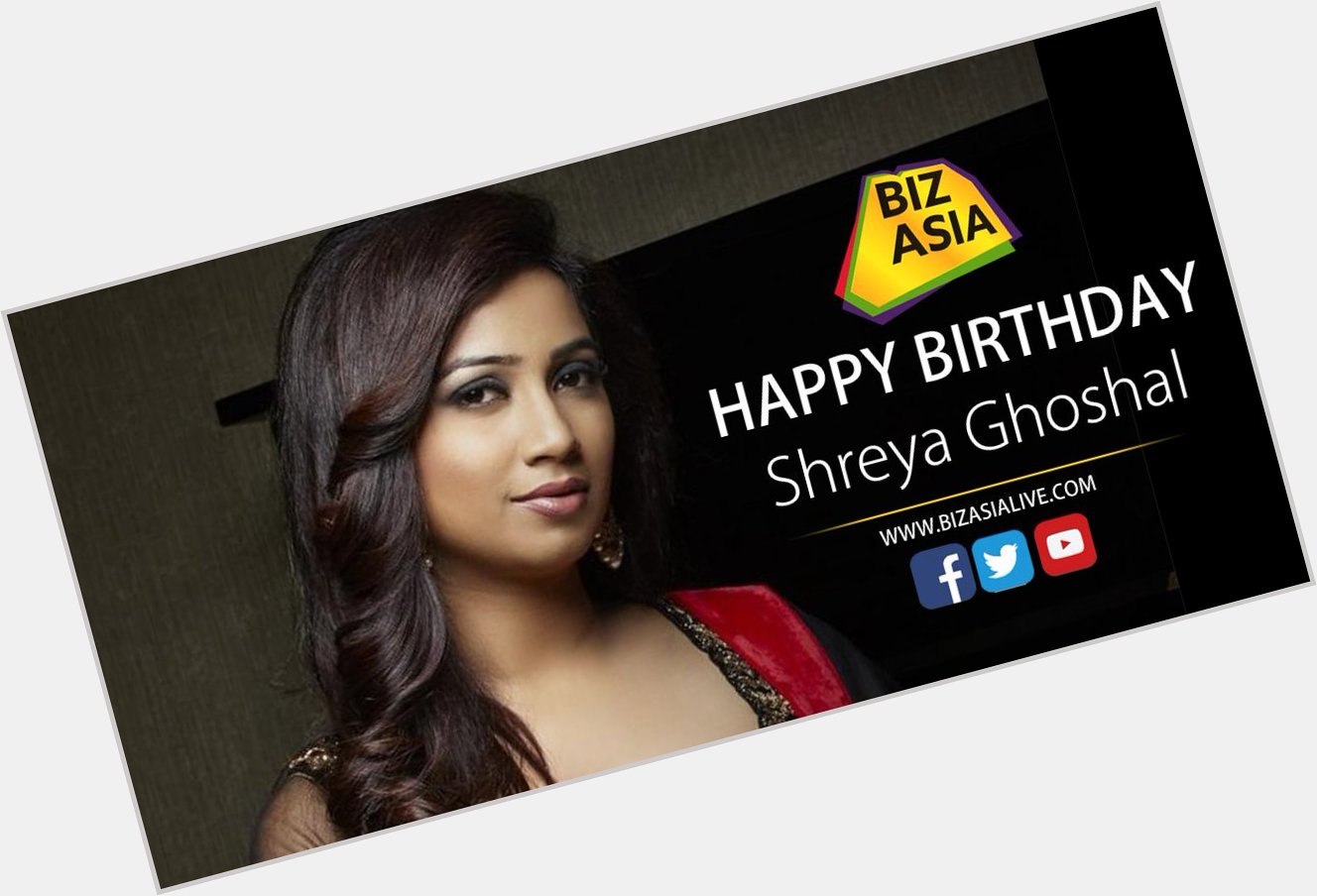  wishes Shreya Ghoshal a very happy birthday.  