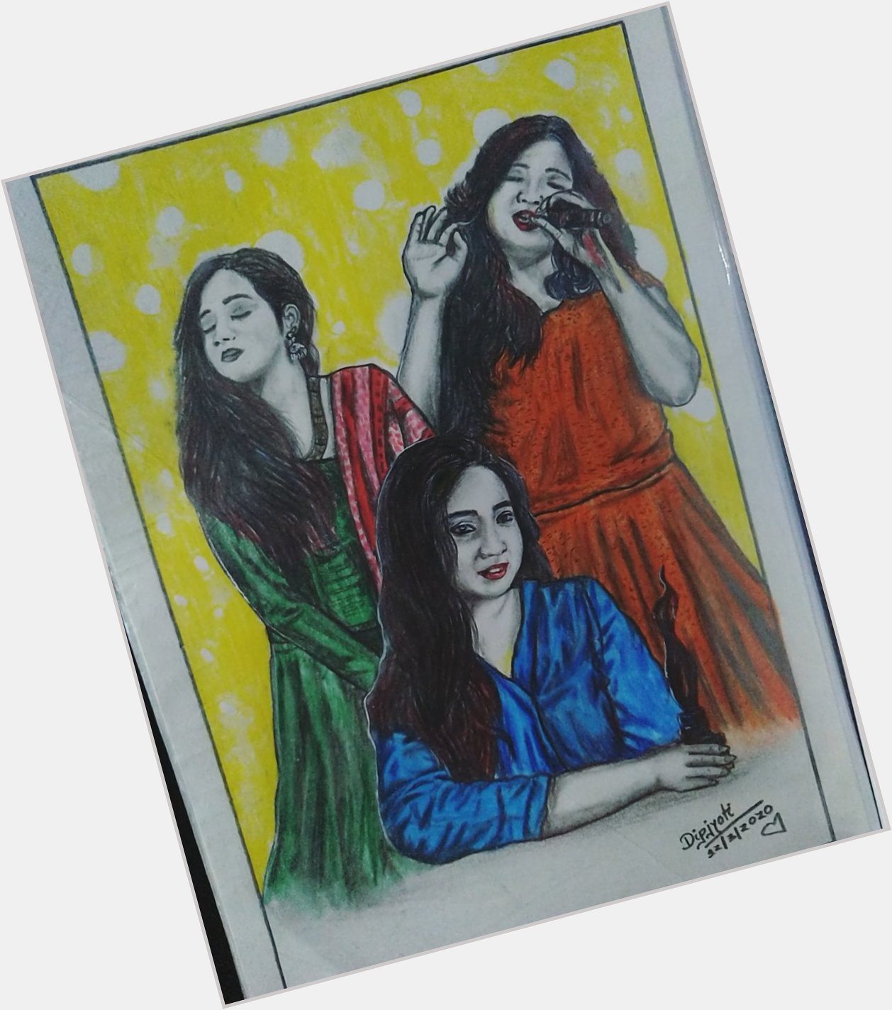  happy birthday to you ma\am.  
Painting of Shreya Ghoshal. 