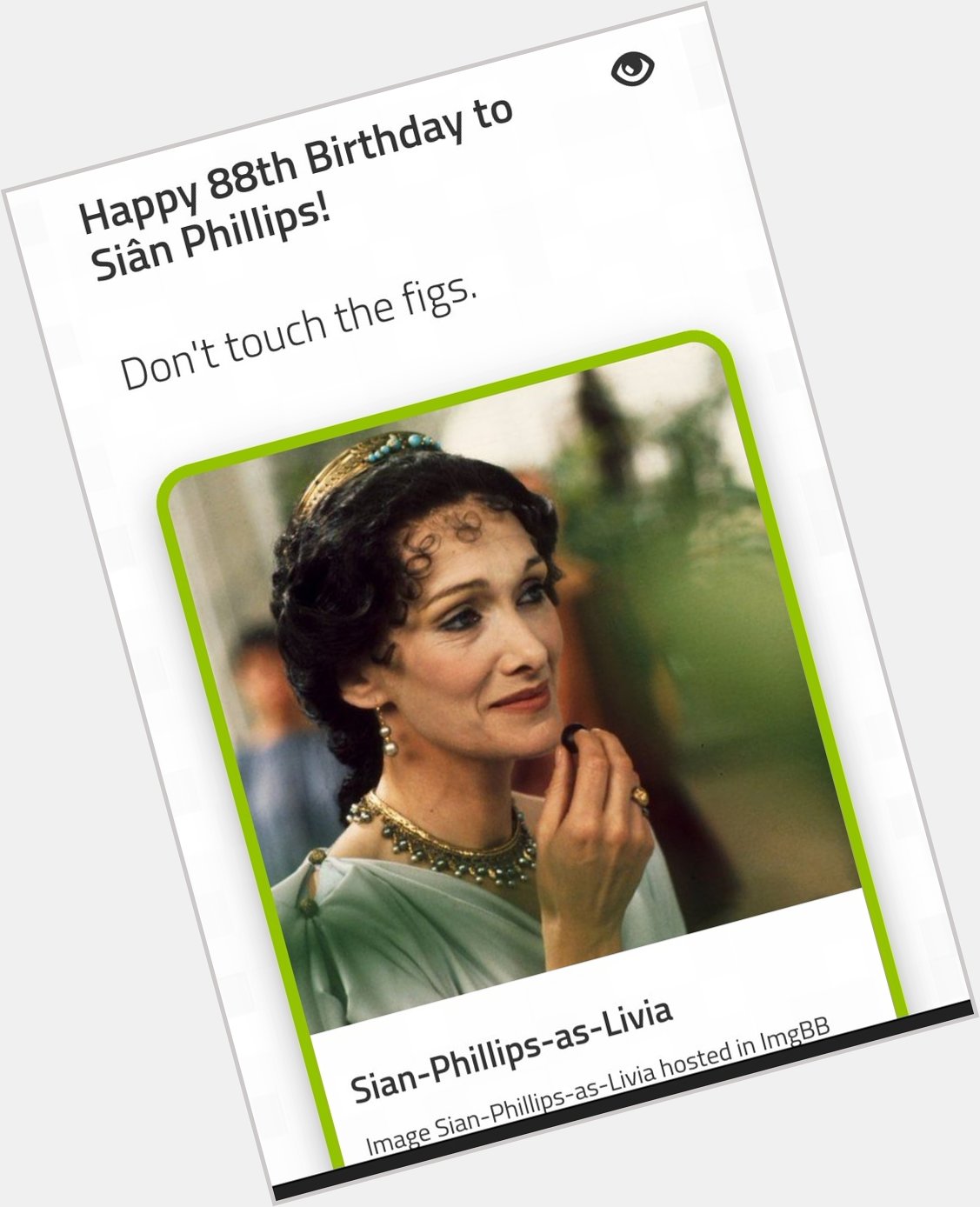 Happy birthday to the legendary  Siân Phillips! 