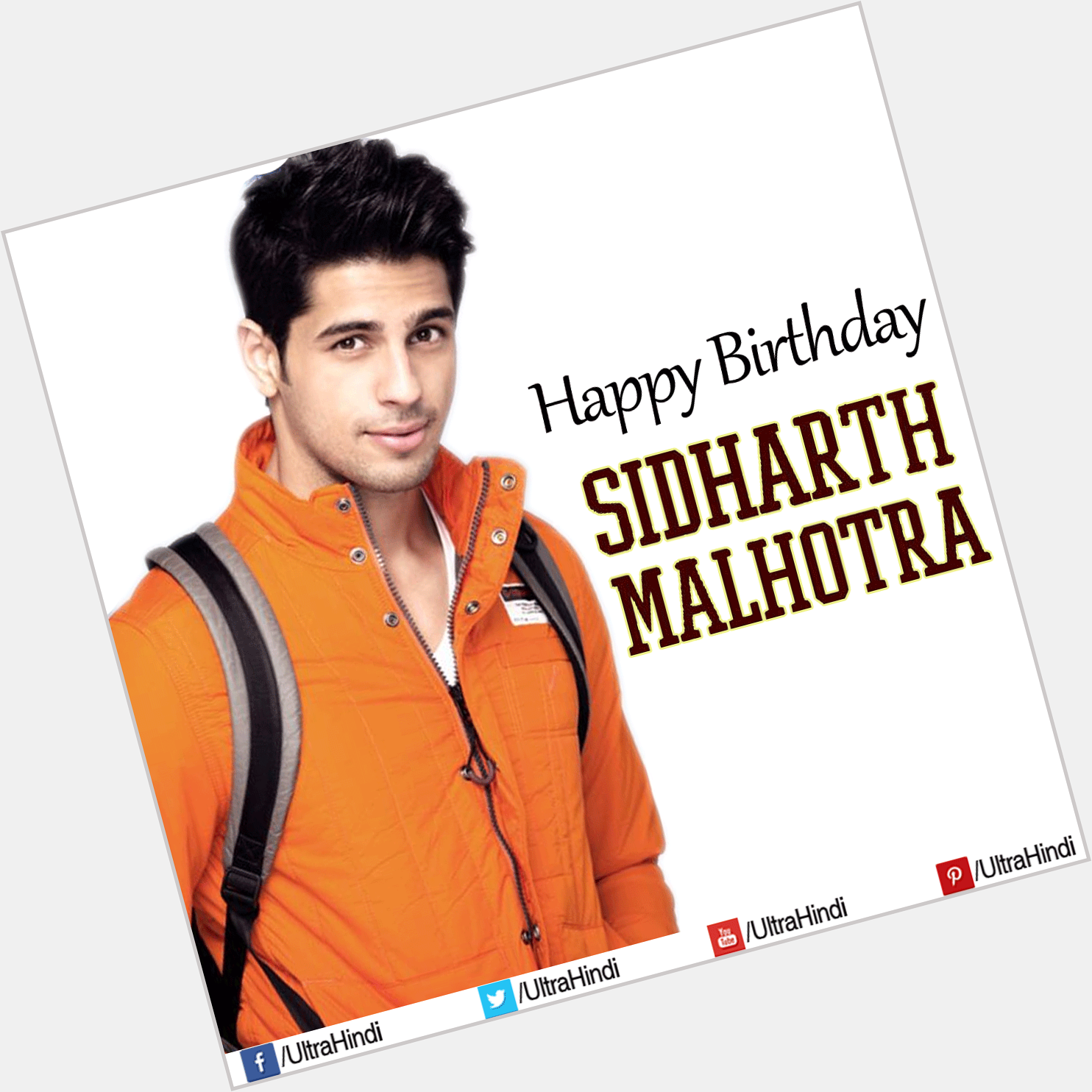 Wishing one of the latest hunks of Bollywood a very Happy Birthday!
Happy Birthday Sidharth Malhotra! 