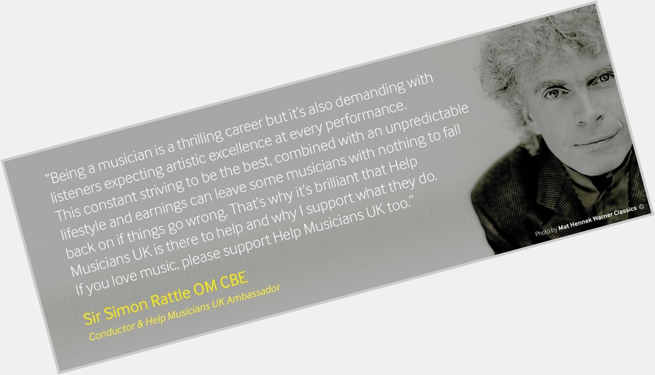 We want to wish our Ambassador Sir Simon Rattle a very Happy Birthday! 
