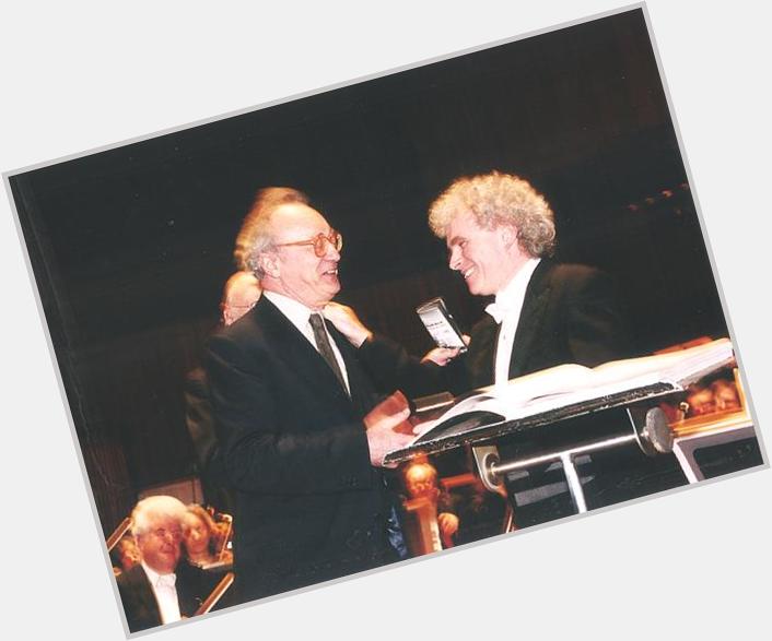 Happy 60th birthday Sir Simon Rattle! Image: Sir Simon receiving RPS Gold Medal, presented by Alftred Brendel in 2000 