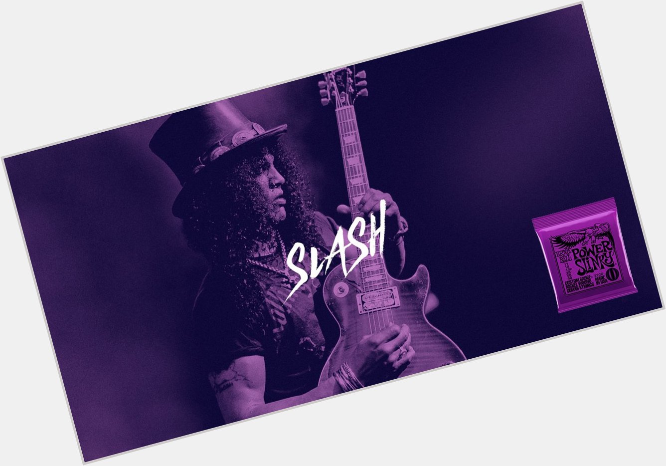 We\re proud to have legendary guitarist as a longtime member of the Ernie Ball family. Happy birthday, Slash. 