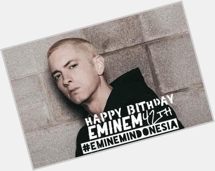 Happy birthday Slim Shady, youre our motivator. Marshall the only 1 Mathers. Keep going on Em! 