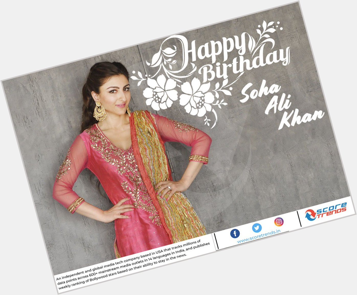 Score Trends wishes Soha Ali Khan a happy birthday! 
