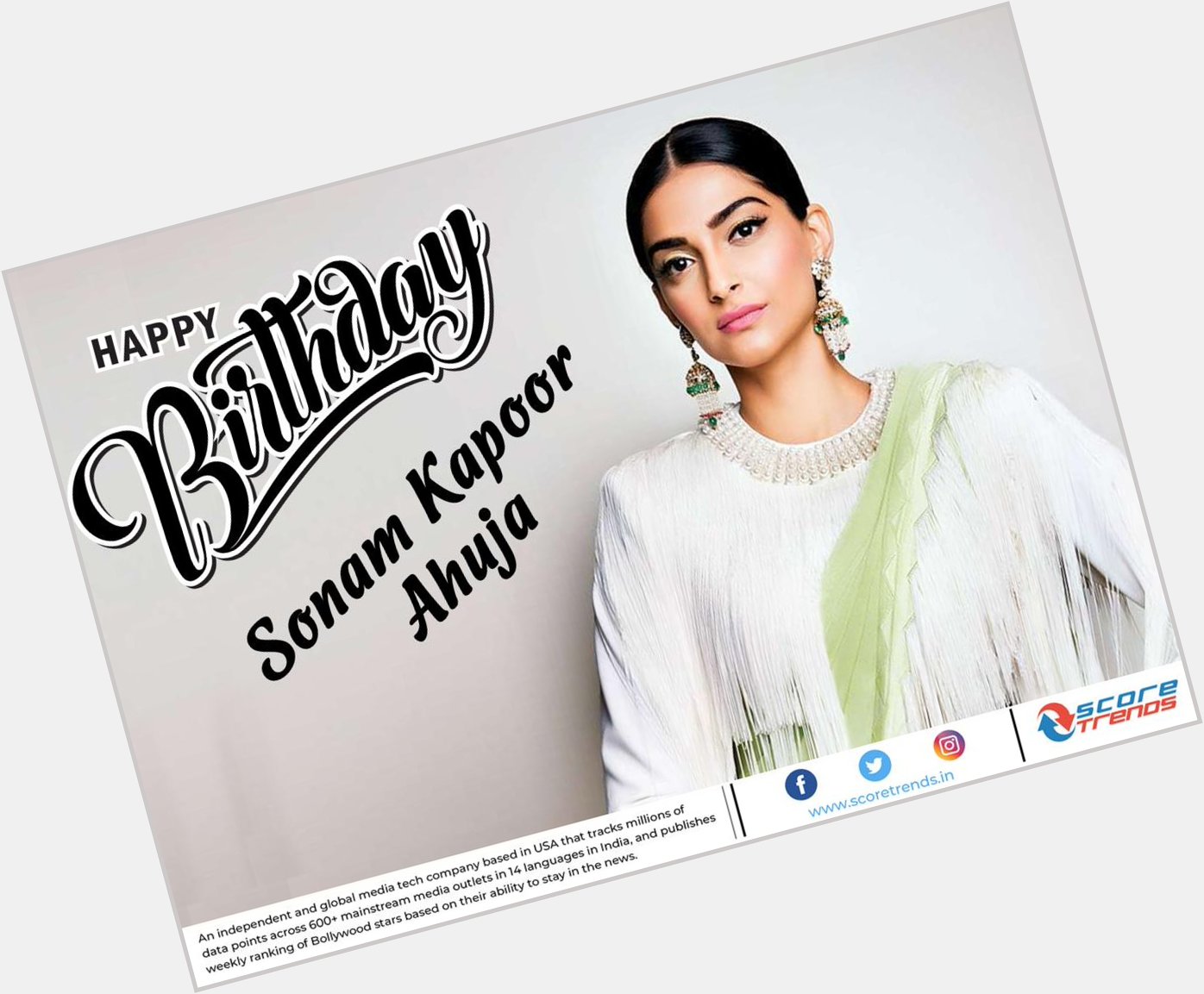 Score Trends wishes Sonam Kapoor Ahuja a Happy Birthday!! 