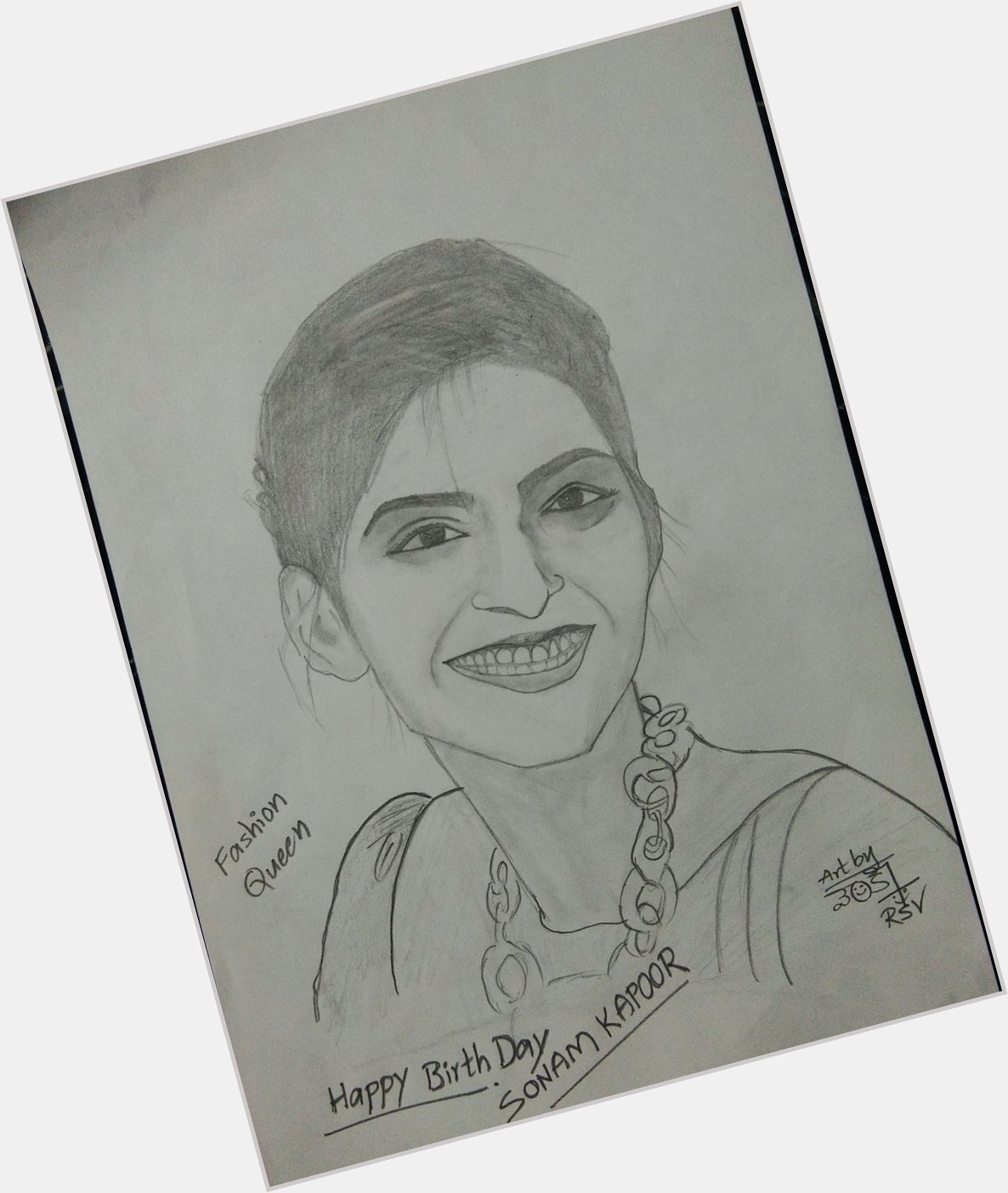 Happy Birthday fashion Queen sonam kapoor it\s my pencil sketch for u 