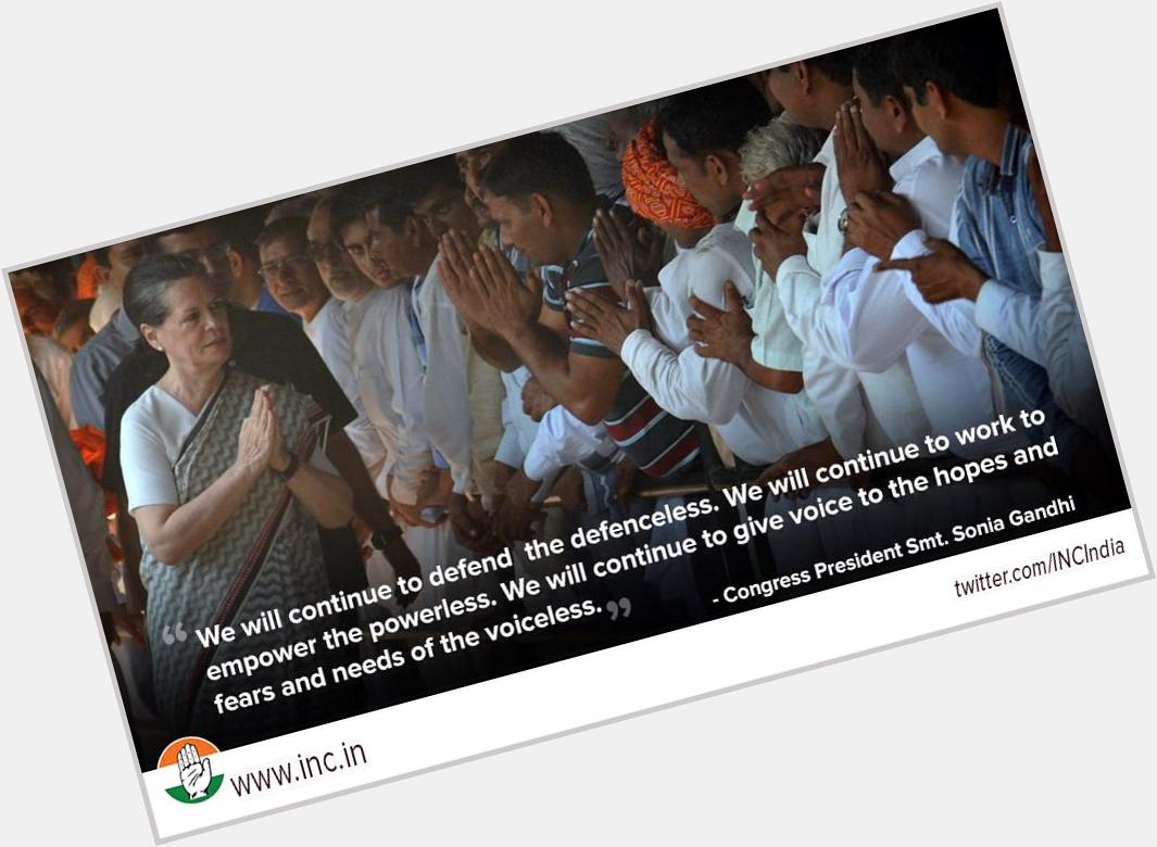 Heres wishing our party president Smt. Sonia Gandhi a very happy birthday! Keep inspiring. 