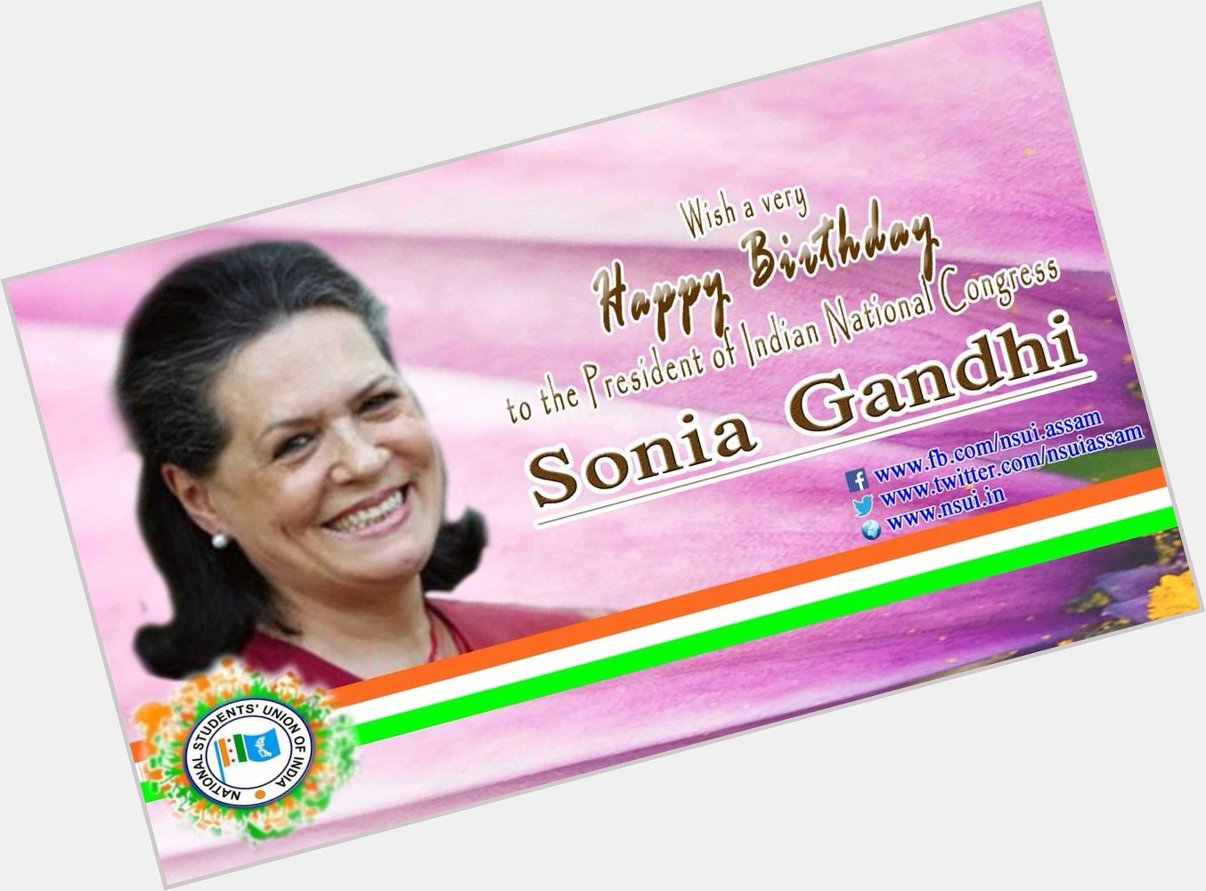 Wish you a happy birthday Sonia Gandhi ji.      