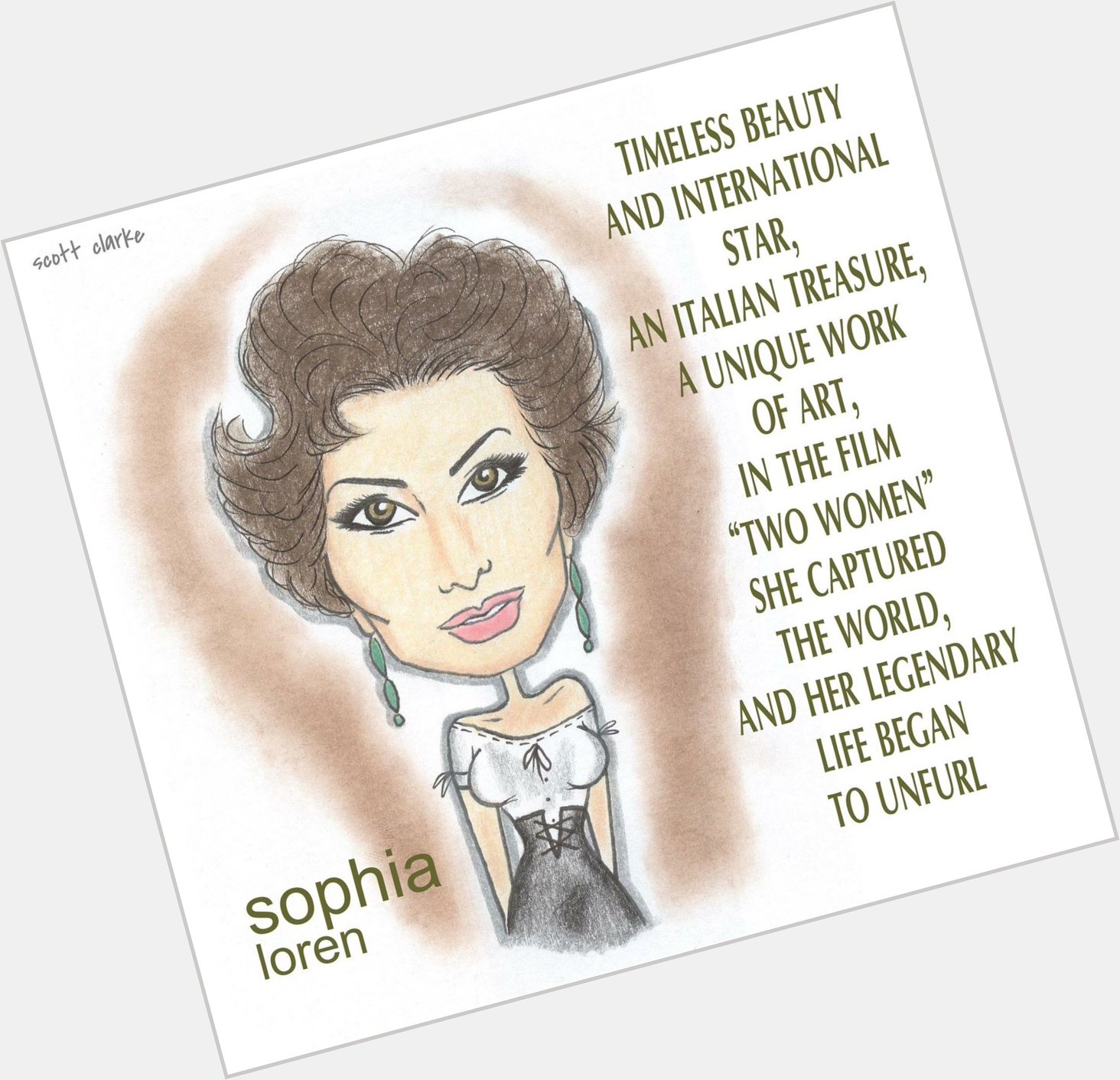 Happy birthday beautiful lady, Sophia Loren-toon 