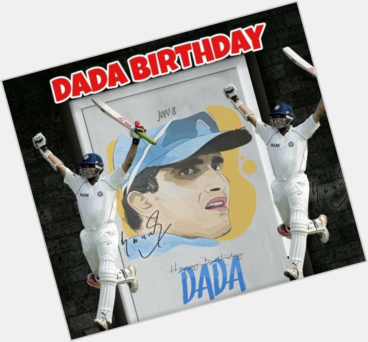 My favourite Indian captain Sourav Ganguly Happy Birthday Dada good team leader 2003 final world cup I miss you 
