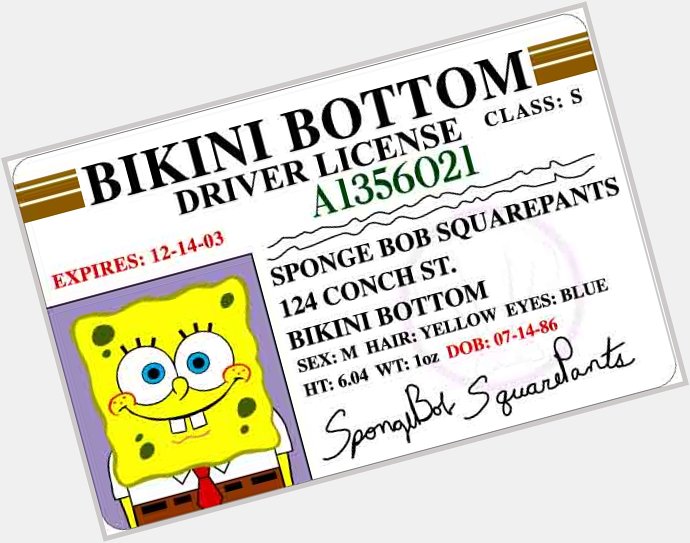 ...also Happy Birthday to Spongebob Squarepants. 