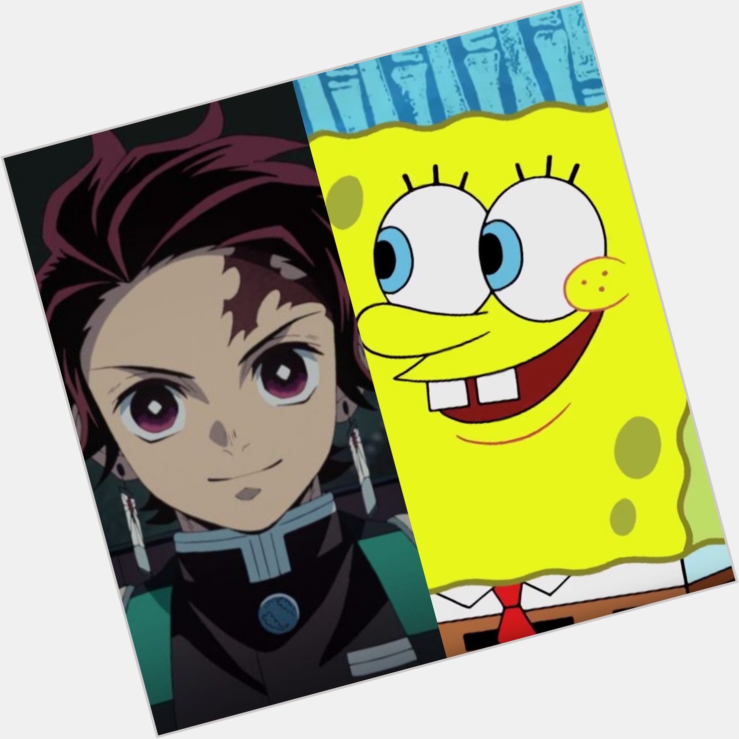 Happy Birthday to Tanjiro (voiced by and Spongebob Squarepants (voiced by 