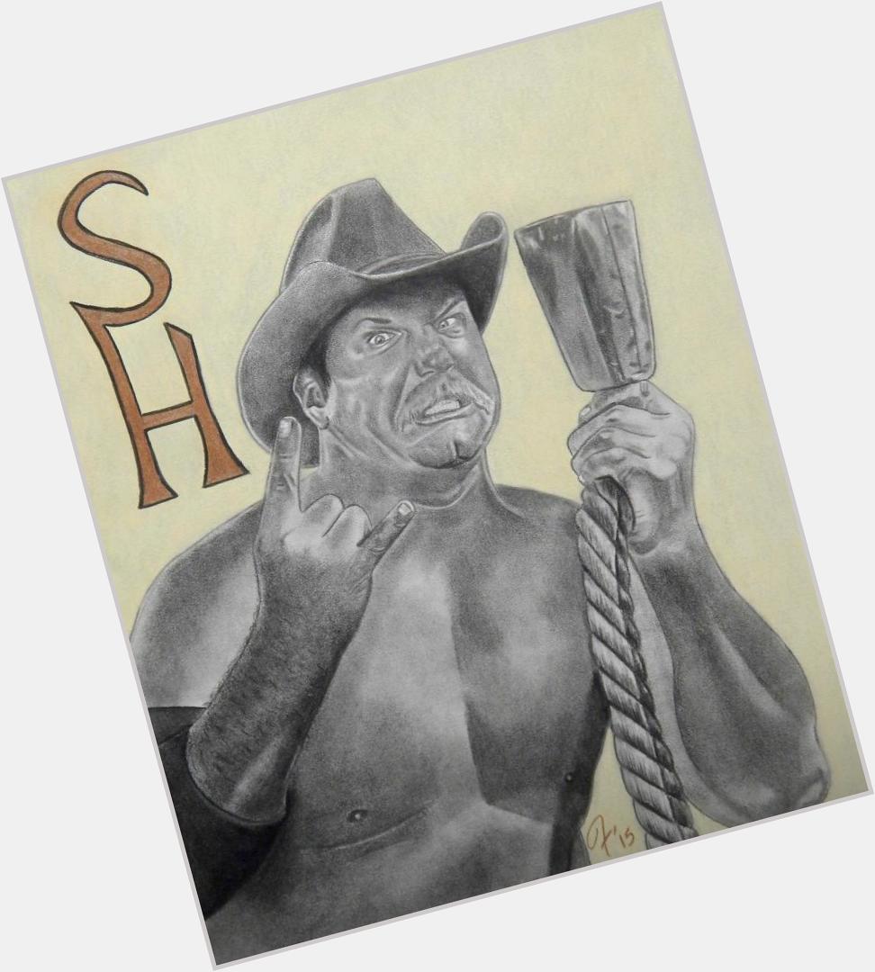   Happy Birthday to Stan Hansen!  Hand drawn in charcoal. 