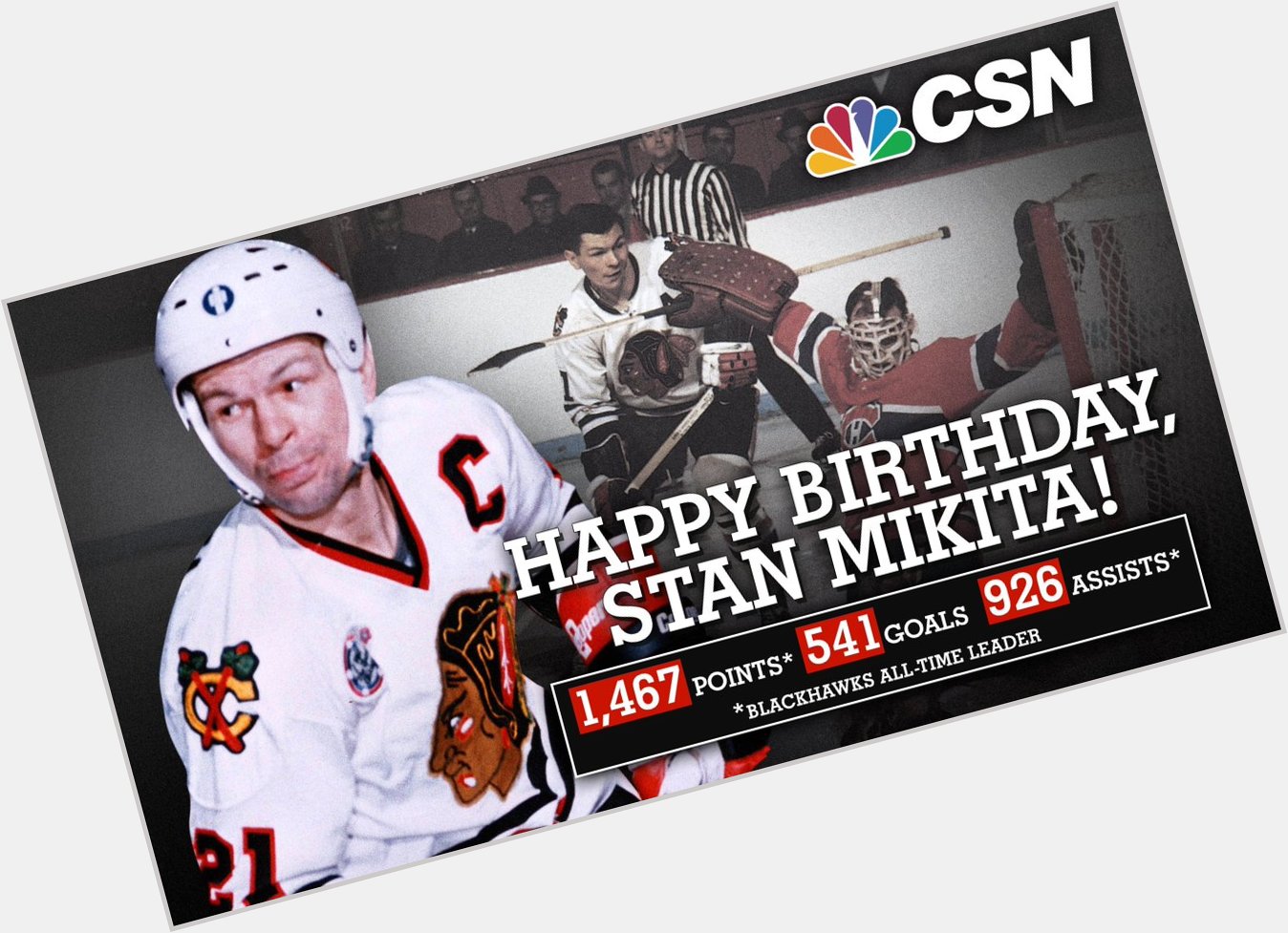 Happy 77th Birthday to the all-time points leader, Stan Mikita. 