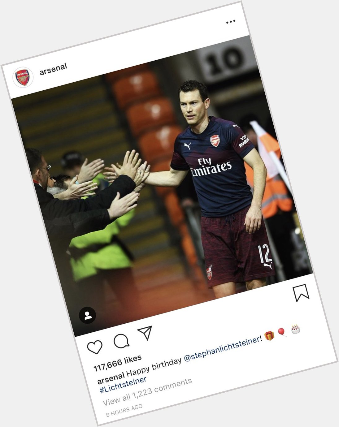 Arsenal fans wishing Stephan Lichtsteiner a happy, happy birthday today 