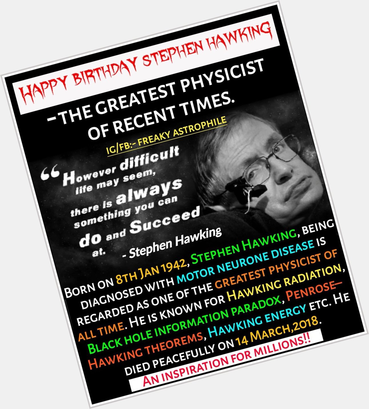 Happy Birthday Stephen Hawking   