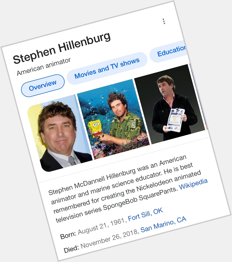 You really gonna scroll on by without wishing Stephen Hillenburg a happy birthday? 