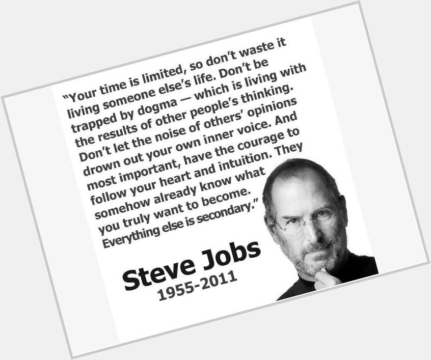 Happy Birthday to Steve Jobs who would have been celebrating his 60th today. A humble genius of the 21st century. 