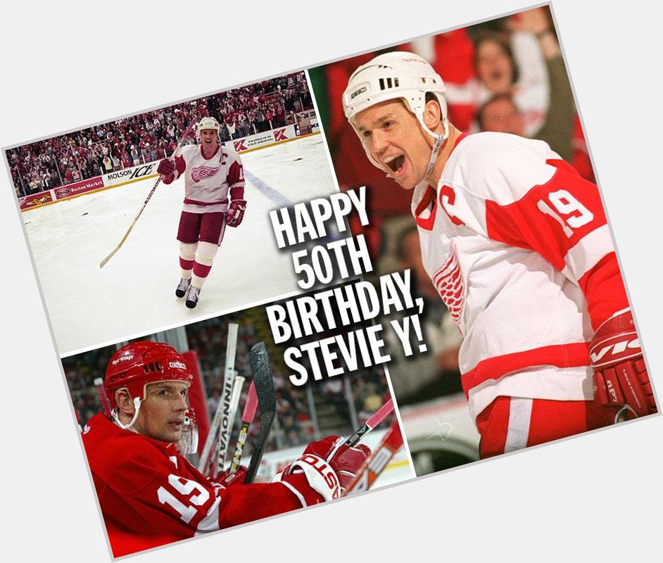 Happy 50th birthday, Steve Yzerman! Good luck tonight. You\ll always be our captain.  