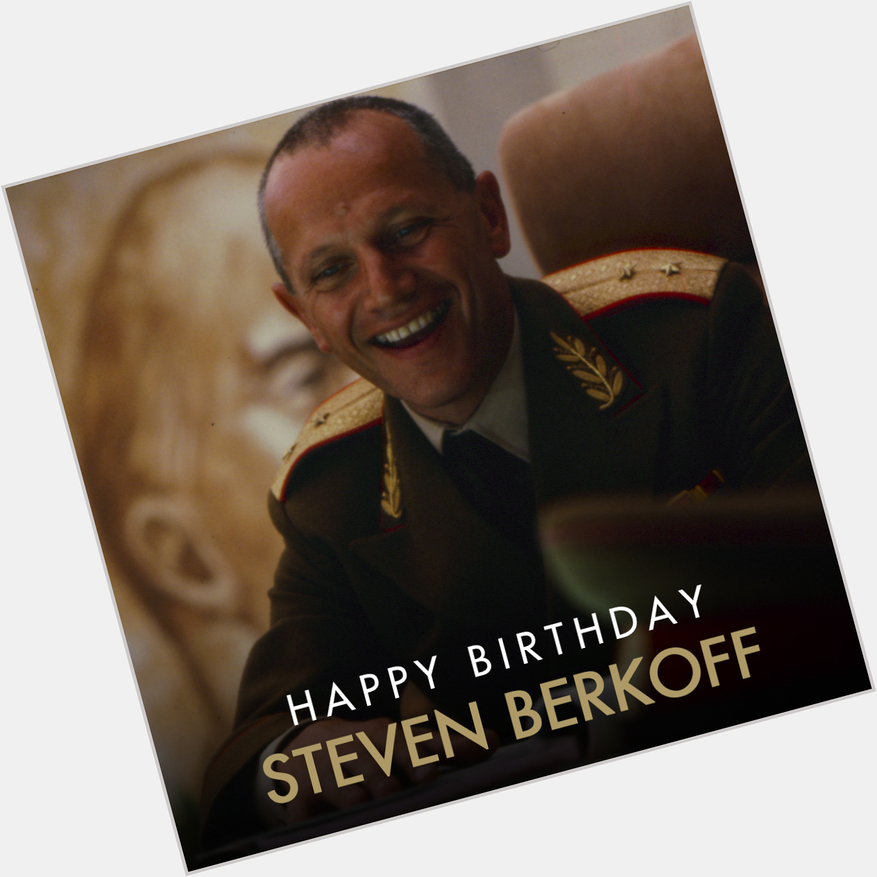 Follow that car! Happy Birthday to Steven Berkoff, who played General Orlov in OCTOPUSSY. 