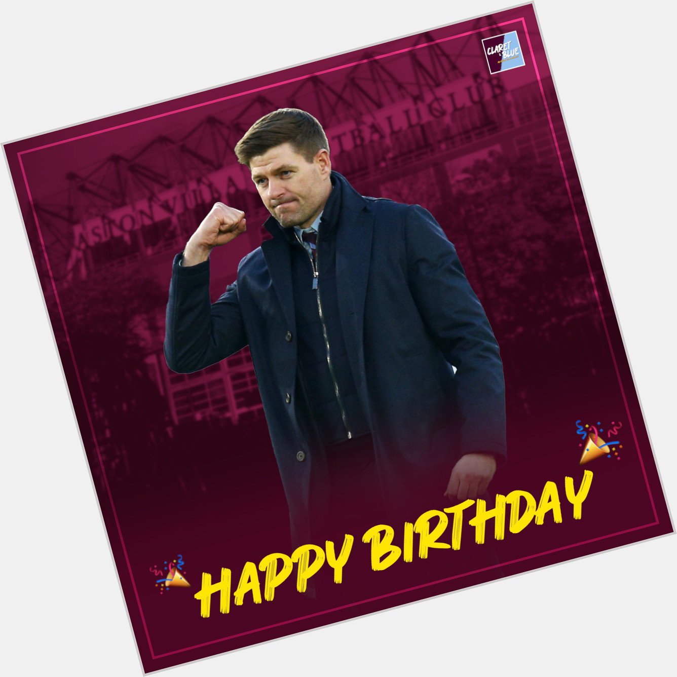 Happy Birthday, Gaffer!  Aston Villa\s Head Coach Steven Gerrard turns 42 today.   