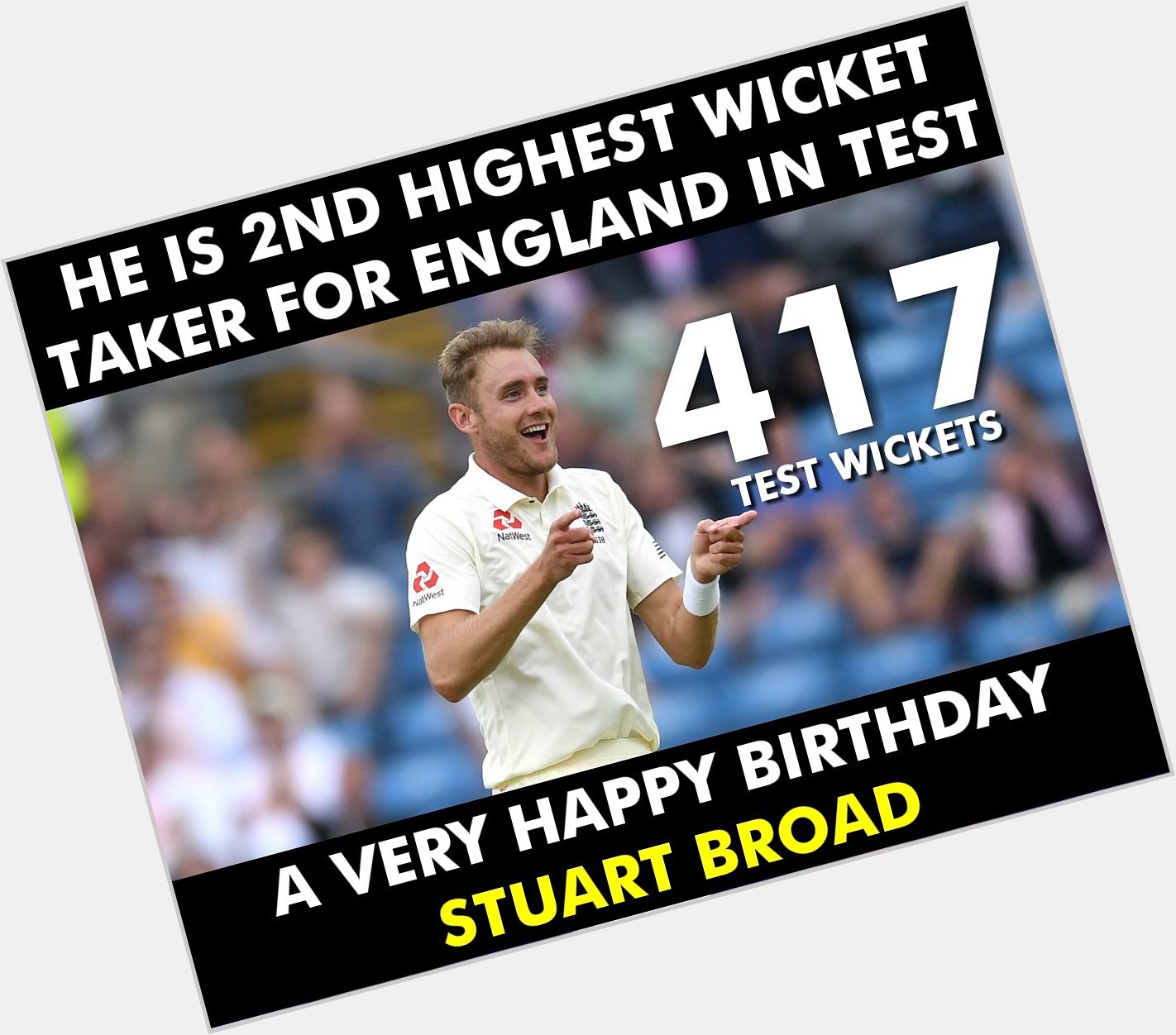 A very Happy Birthday Stuart Broad! 