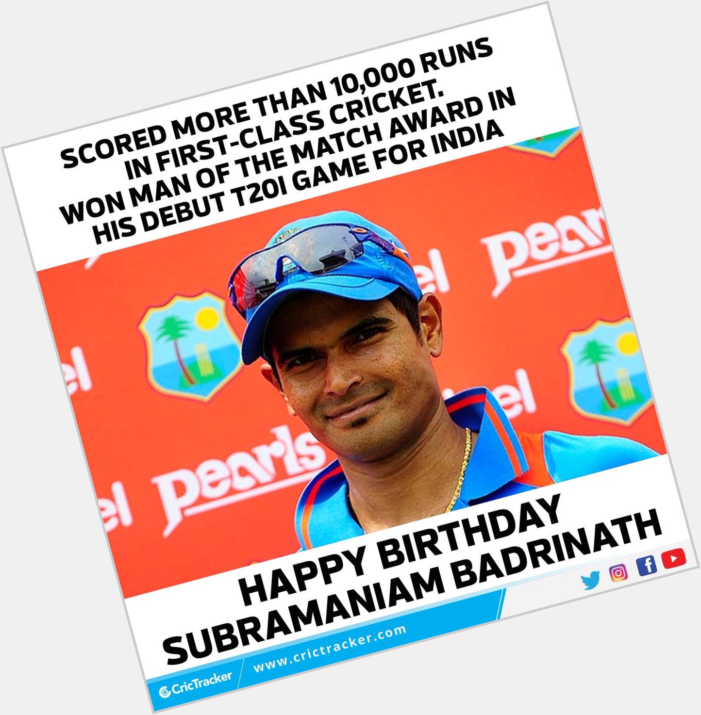Wishing Subramaniam Badrinath a very happy birthday.    