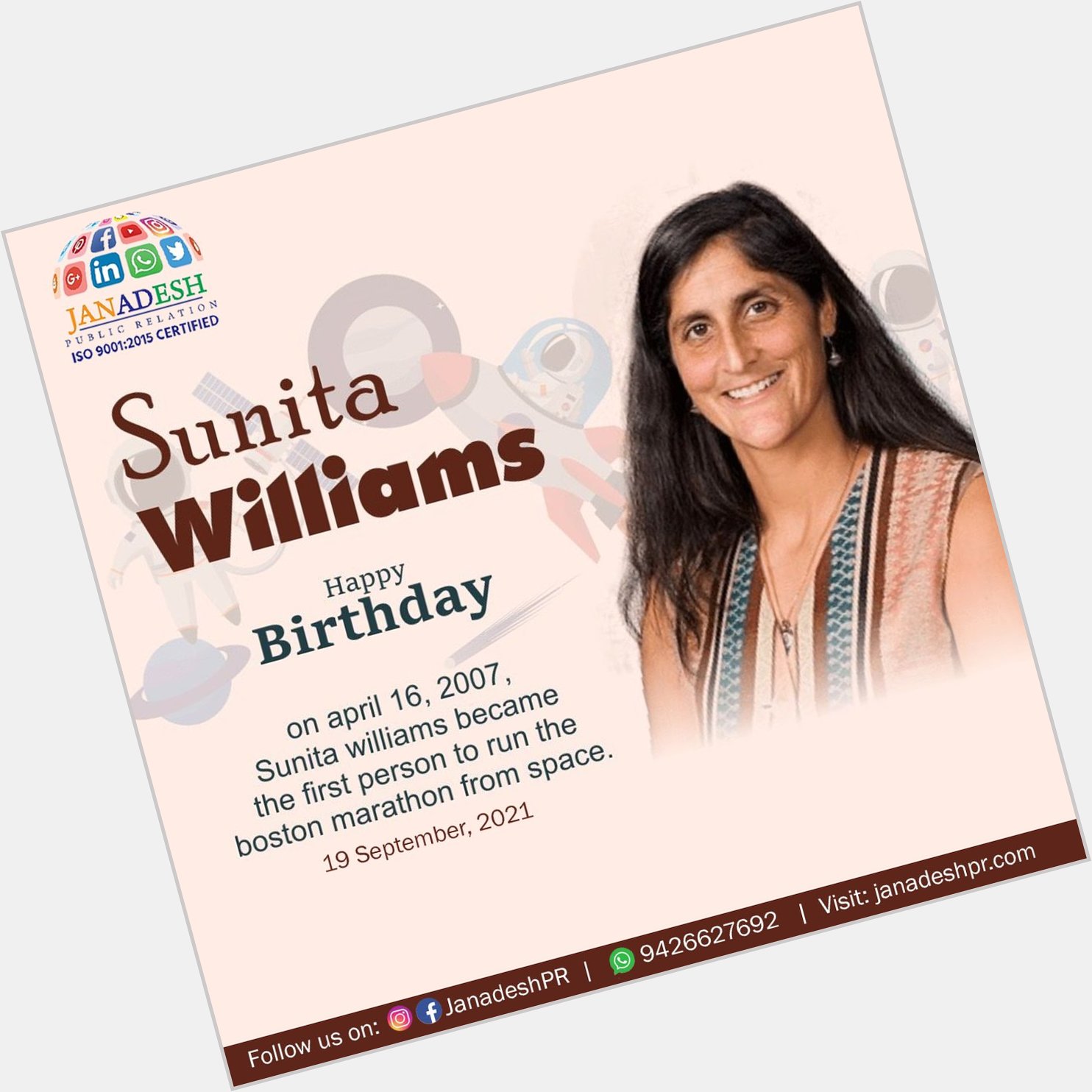 Happy BIRTHDAY Sunita Williams 