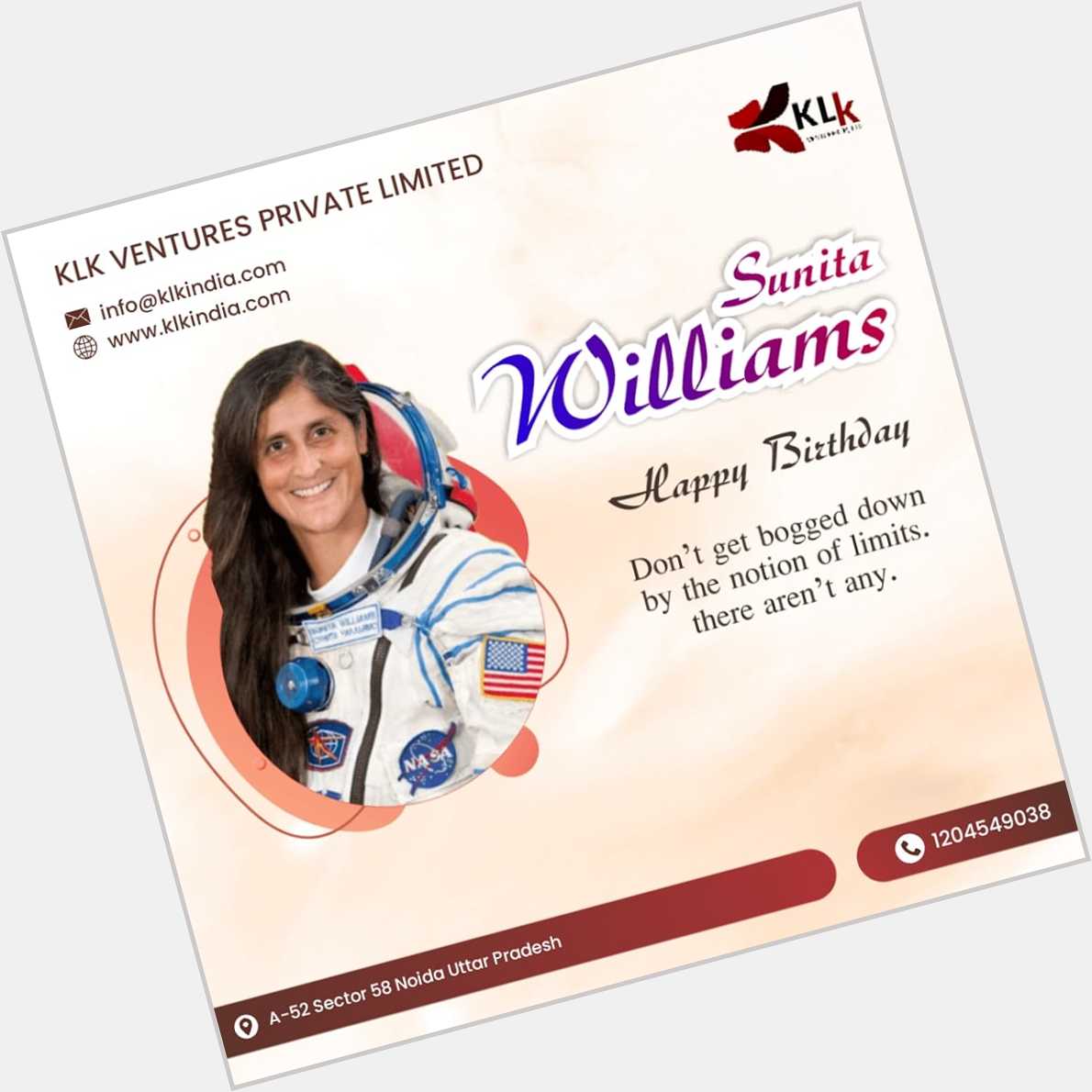 Happy Birthday to NASA Astronaut Sunita Williams! 