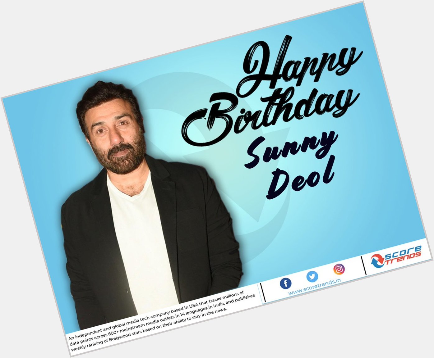 Score Trends wishes Sunny Deol a Happy Birthday! 