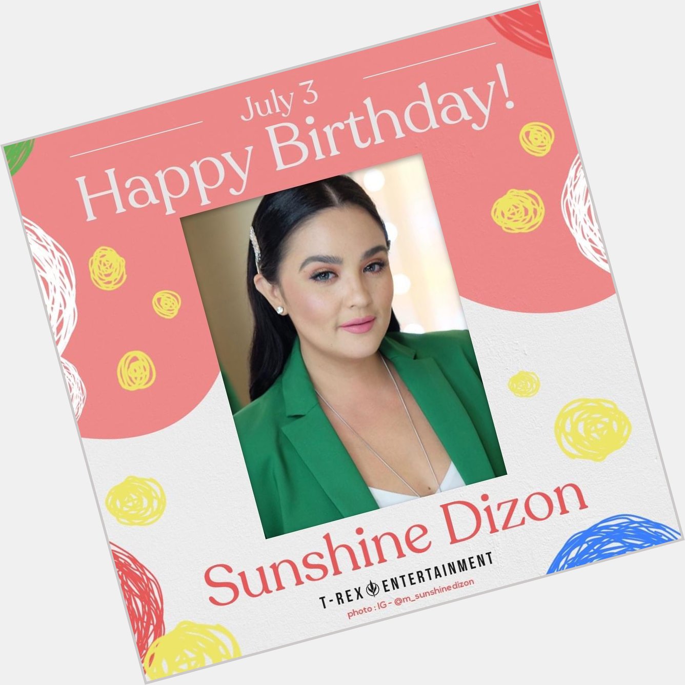 Happy birthday to you, Sunshine Dizon! 

Enjoy your special day. 