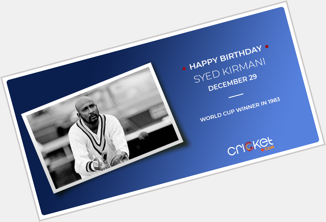 Happy birthday to the wicket-keeping batsman in India\s victorious 1983 World Cup campaign, Syed Kirmani 