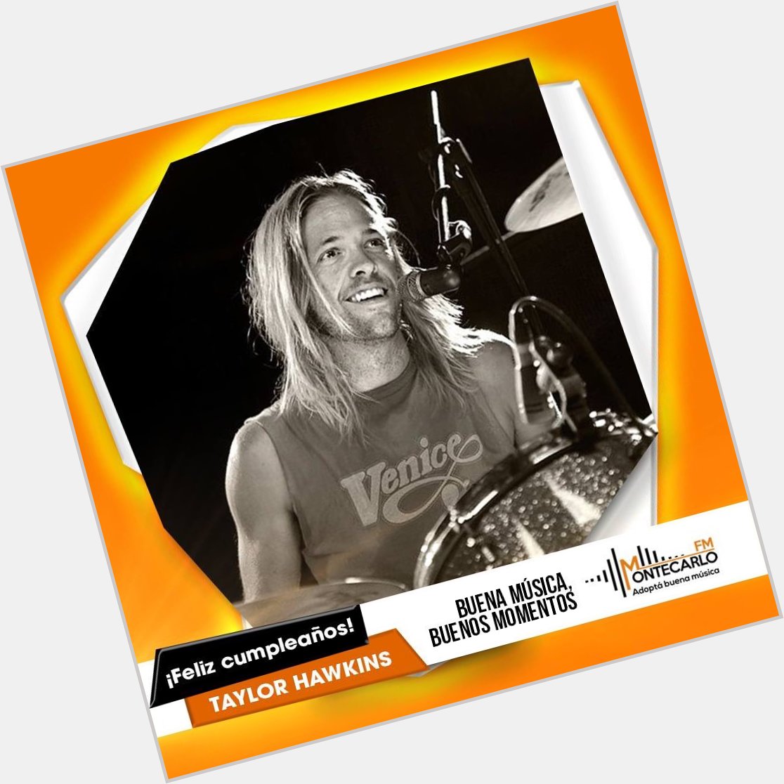 Oliver Taylor Hawkins,  baterista de Foo Fighters. Celebra hoy sus 47 años  ¡Happy Birthday!   