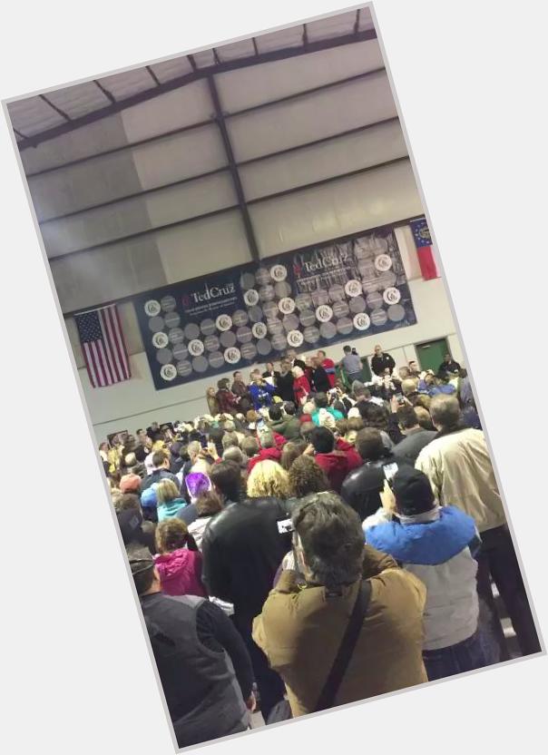 KENNESAW, GA. -- Crowd wishes Ted Cruz happy bday. His wish? \"A strong Super Tuesday here in Georgia.\" 