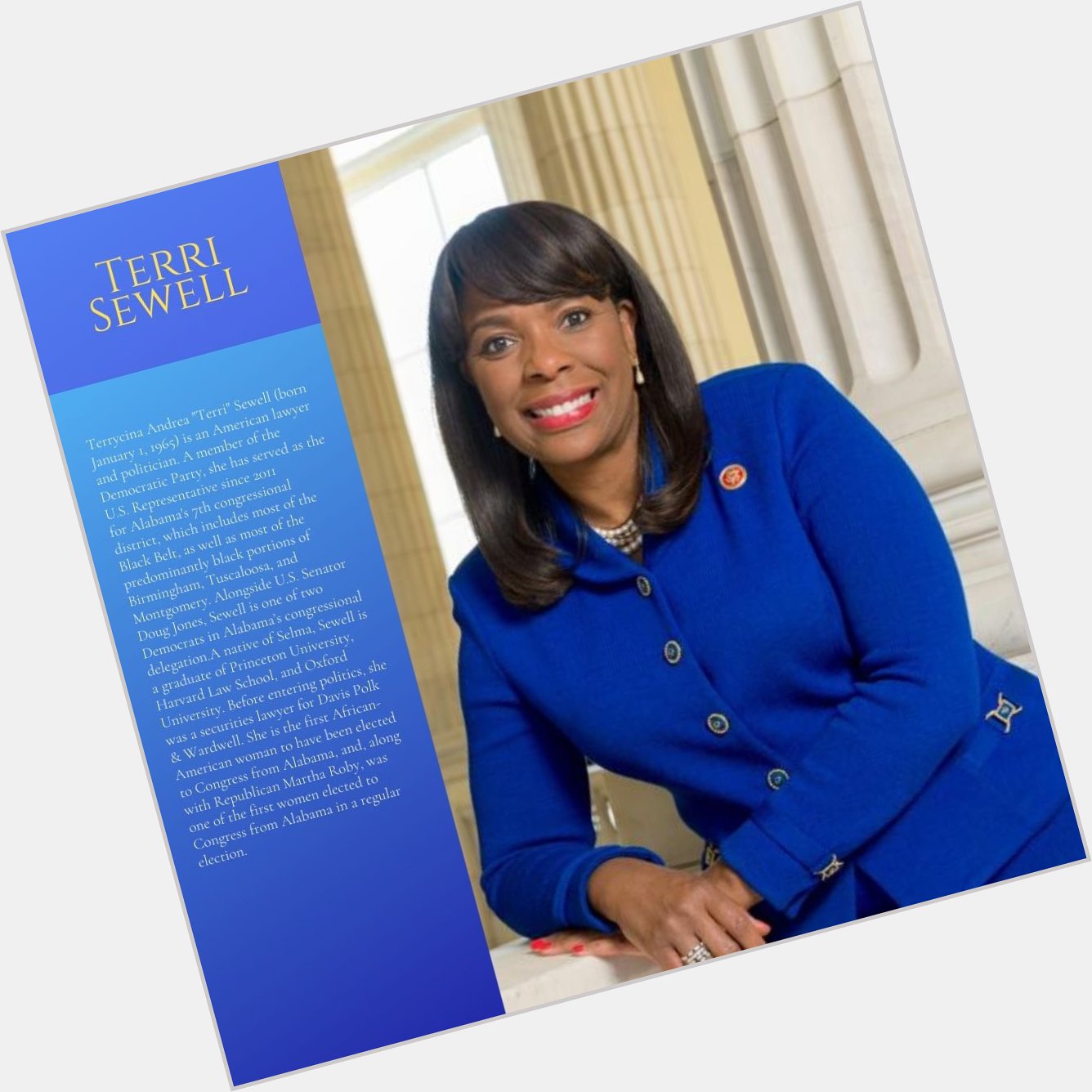 Happy birthday to Terri Sewell.  
 