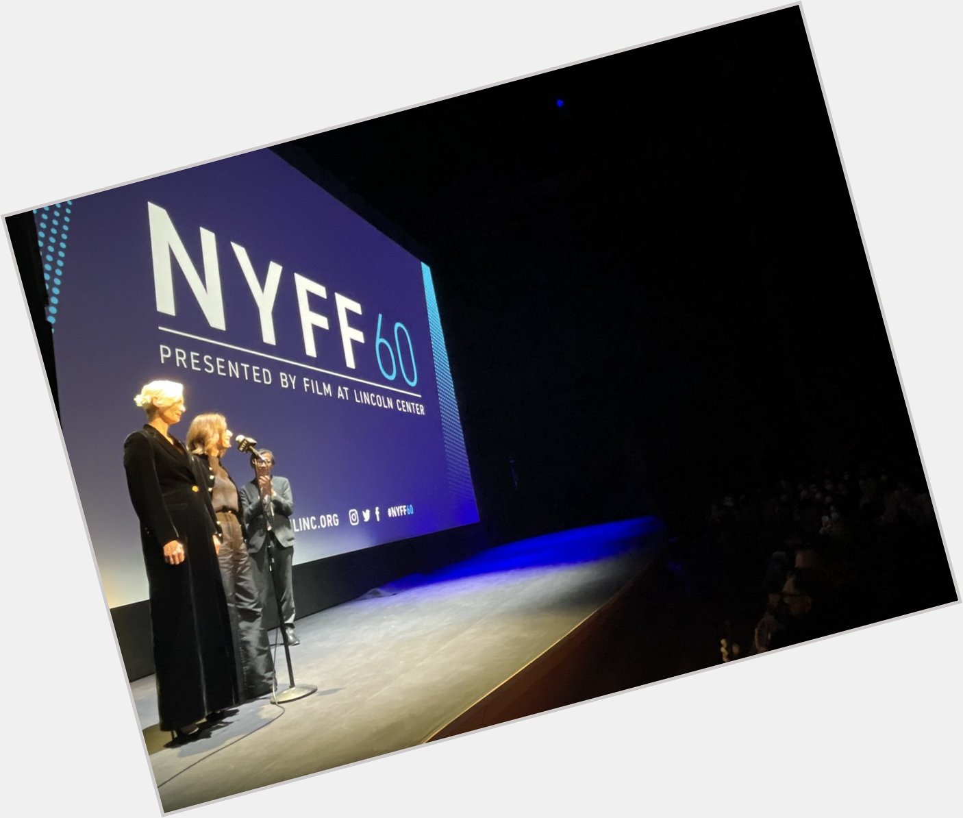  Happy birthday New York Film Festival! Enjoy the screening. - Tilda Swinton 