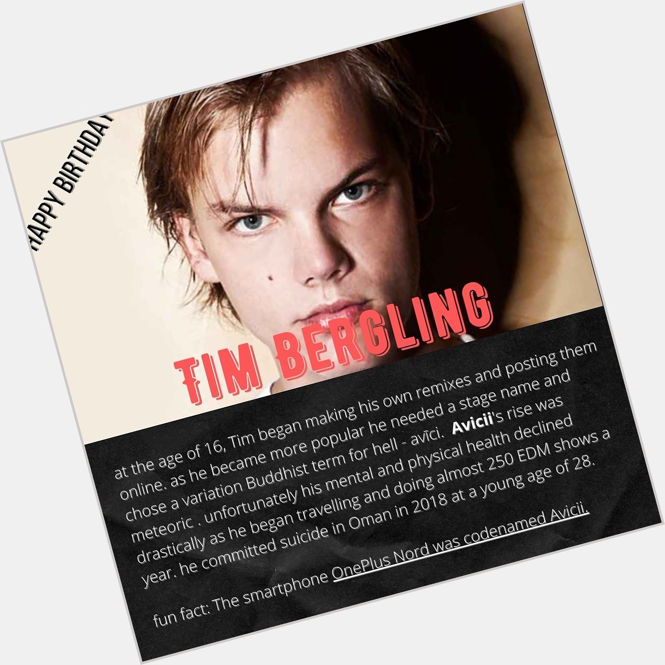 Happy Birthday!!!
Tim Bergling     