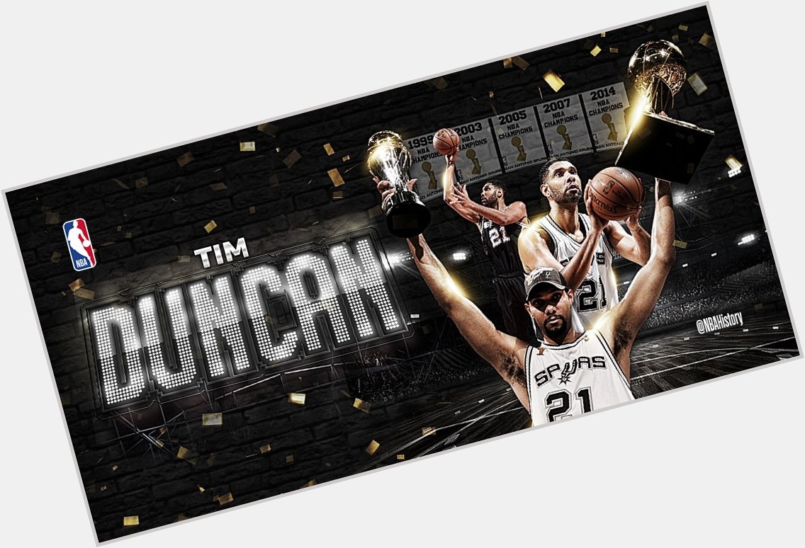 Happy 42nd Birthday to legend, 5x champ, 2x MVP and 15x All-Star... TIM DUNCAN!  