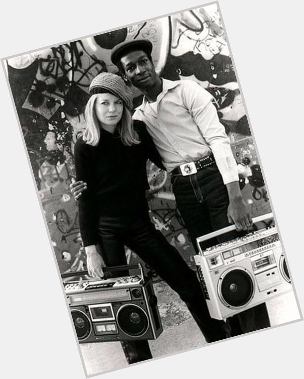 Happy birthday Tina Weymouth of Talking Heads, here\s Tina with DJ Grandmaster Flash in 1981. 