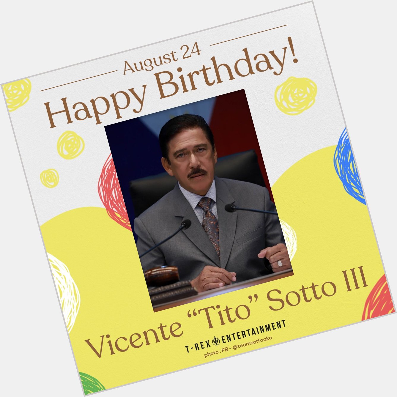 Happy 72nd birthday, Senate President Vicente Tito Sotto  