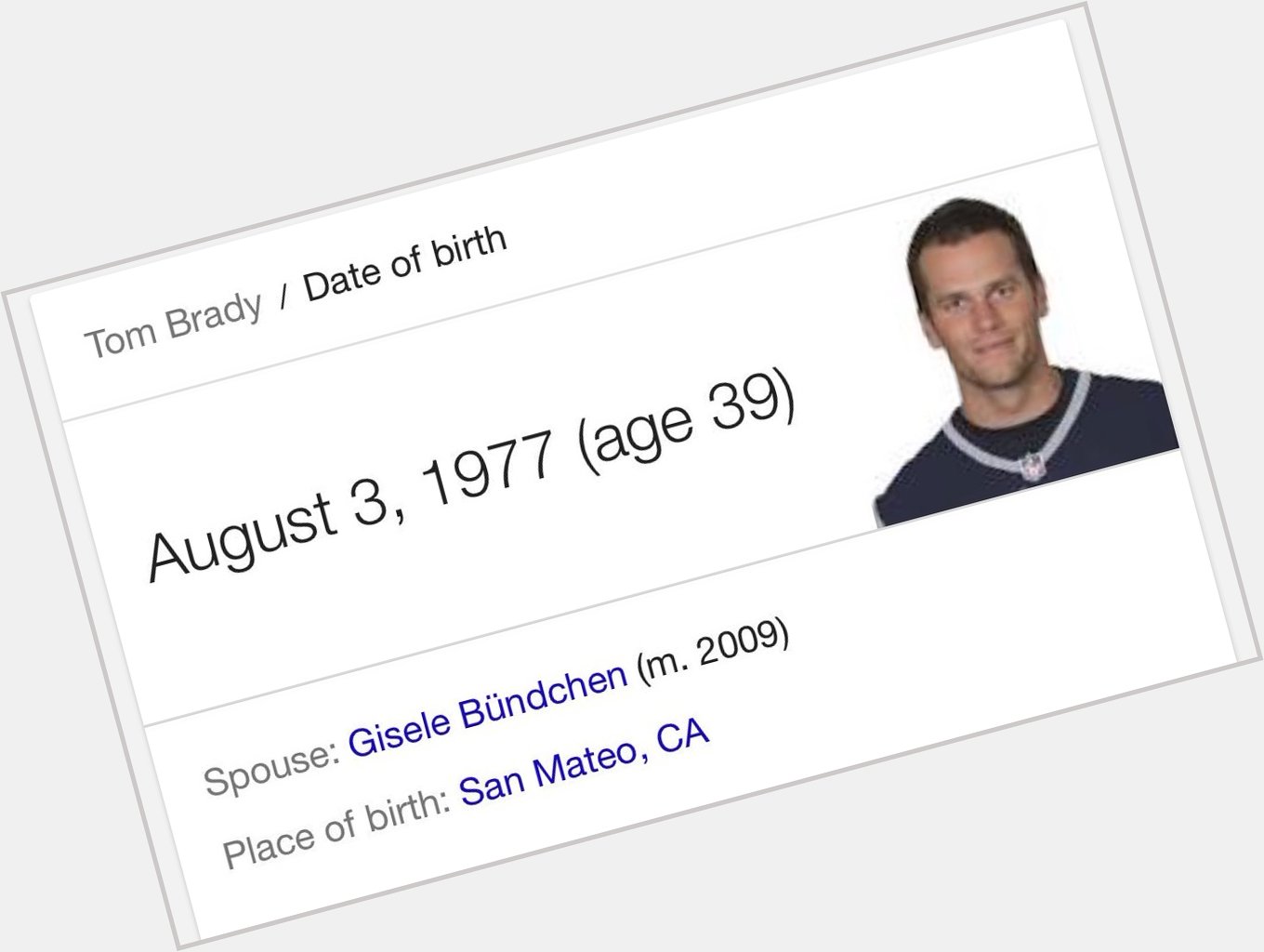 Yay im excited for the people to wish tom brady happy birthday knowing that there is no chance he will see it 