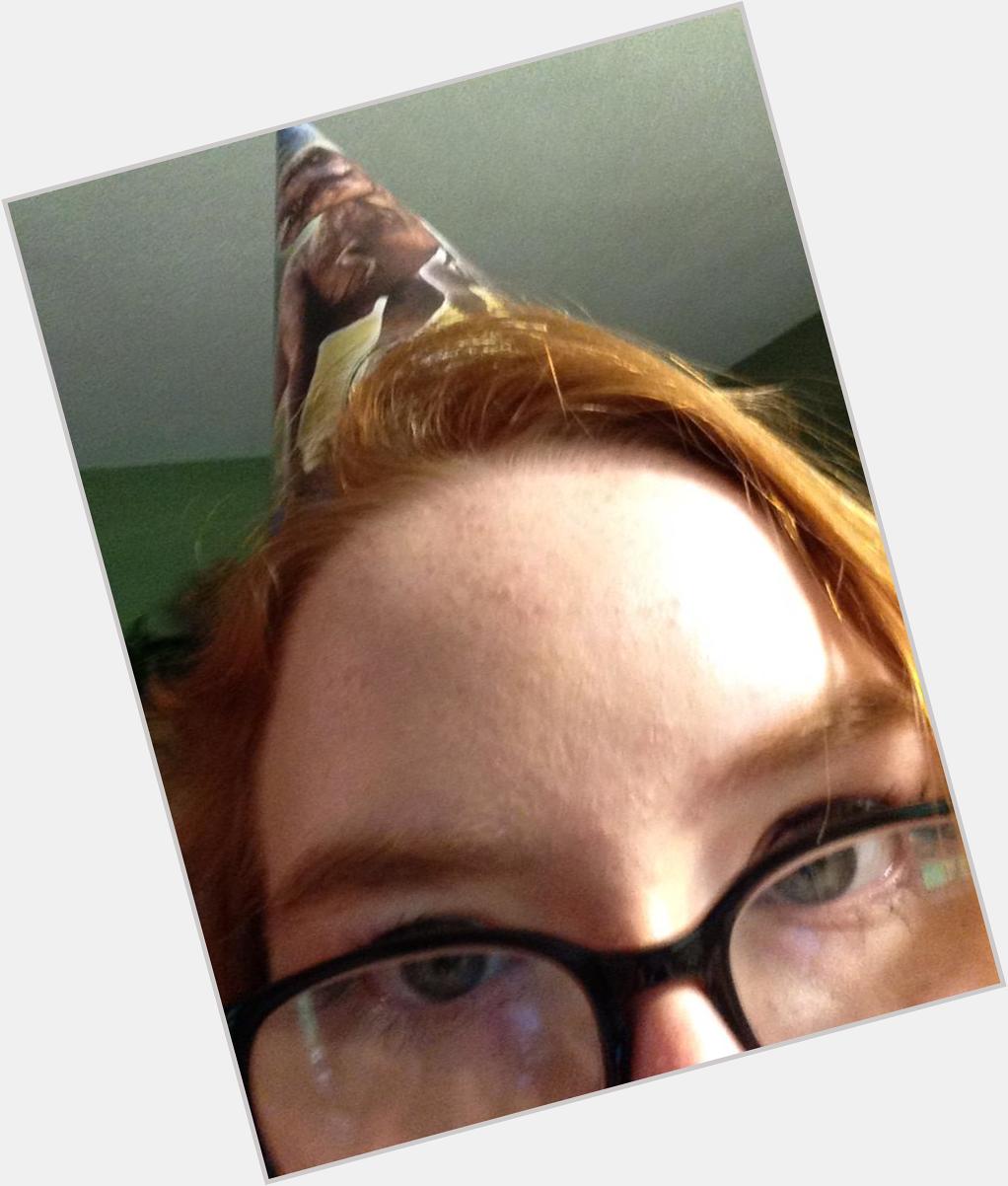  happy birthday heres me wearing a party hat pretend its 4 u 