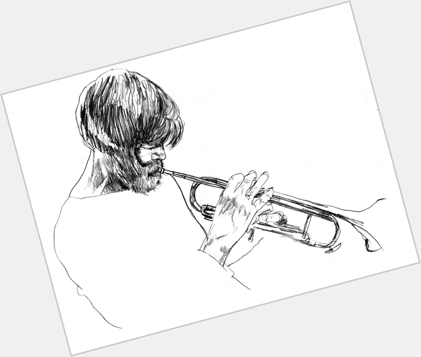 Happy Birthday to the gifted and introspective trumpeter TOM HARRELL!
(Pencil sketch)
 