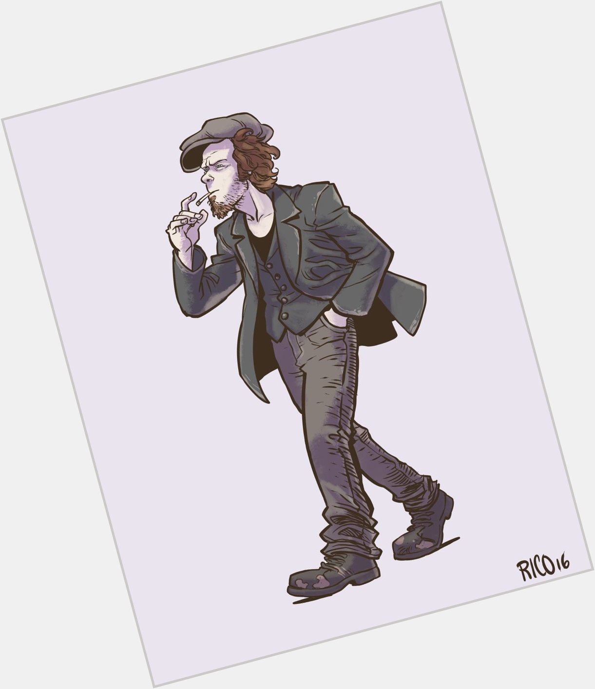 Happy Birthday to Tom Waits. Here\s a young version of him made in 2016 for a music fanzine. 